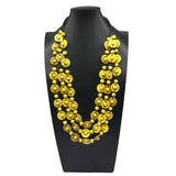 HAND WOVEN COCONUT SHELL WOOD ROUND BEAD NECKLACE_CWMM4555