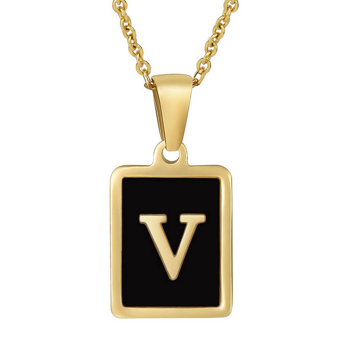 18K STAINLESS STEEL SQUARE 26 LETTER NECKLACE_CWAJE0679