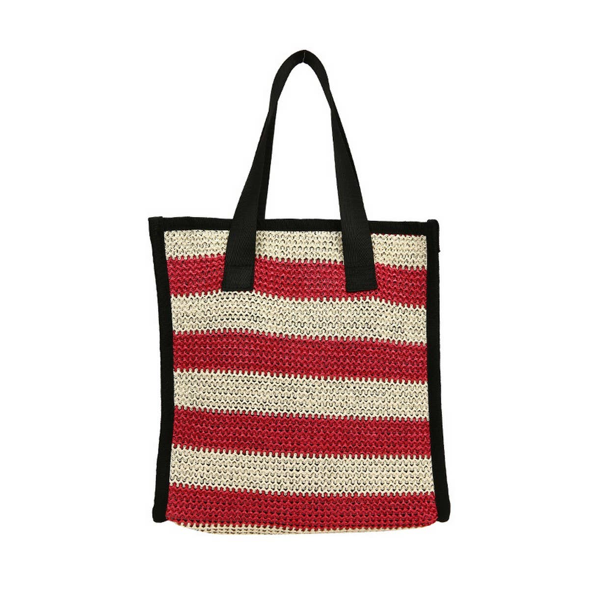 NEW STRAW SIMPLE HAND HELD BROWN COSMETIC BAG_CWAB4454