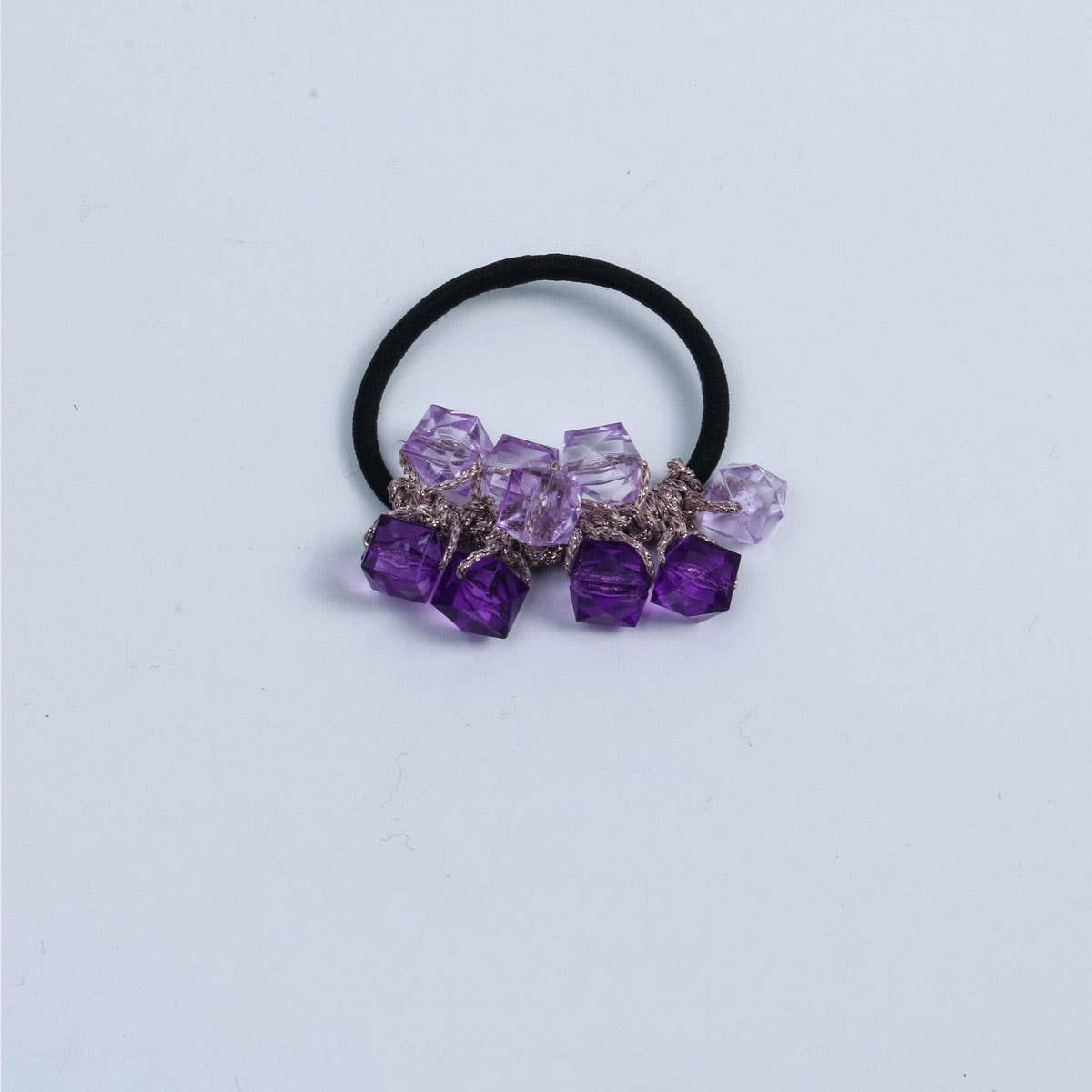 FRESH CLEAR SQUARE BEAD HAIR TIE CUTE SIMPLE BAND_CWAHA6786