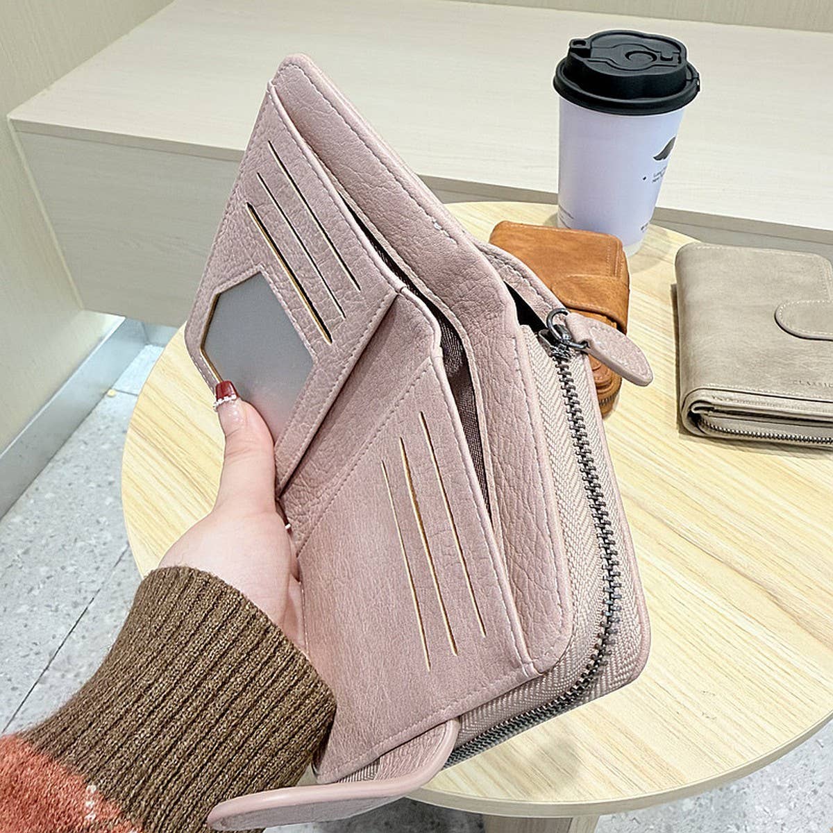 New Forest Style Retro Vertical Zipper Wallet_Cwab06250