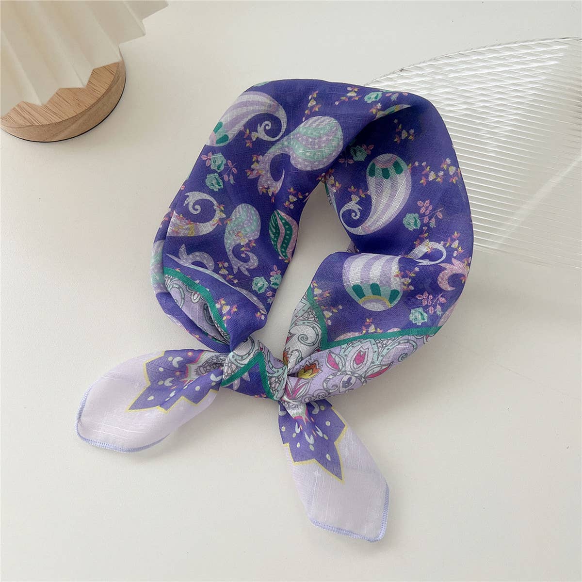 COTTON LINEN SQUARE SCARF BREATHABLE NECK WRAP_CWMS0673