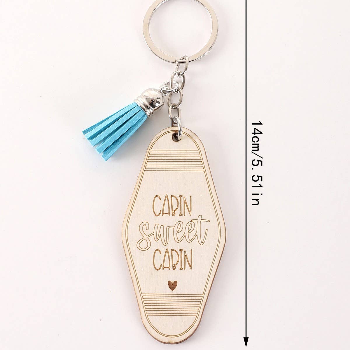 LETTER ENGRAVED WOODEN KEYCHAIN_CWMM0572