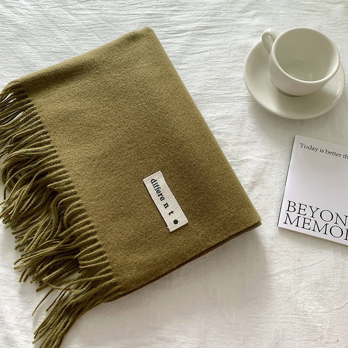 COLORBLOCK TASSEL SCARF THICK WRAP FOR STUDENTS_CWASC2281