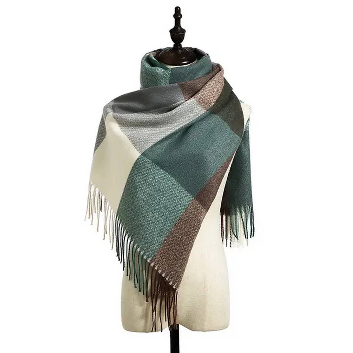 AUTUMN WINTER PLAID THICK SHAWL SCARF_CWASC0176
