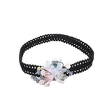 HANDMADE CRYSTAL FLOWER ANKLET BOHO FABRIC DESIGN_CWMM6353