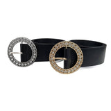 ROUND DIAMOND HOLLOW PIN BUCKLE BELT WITH DIAMOND_CWABE0689