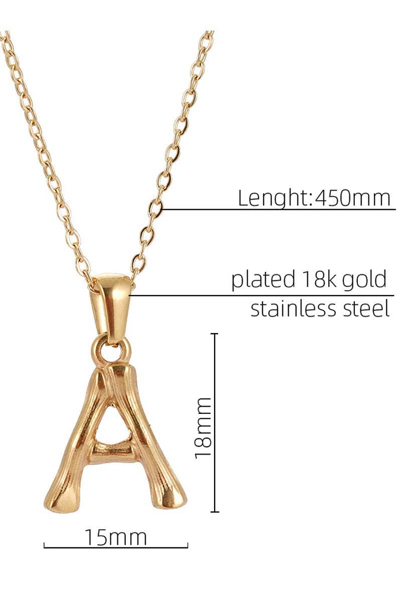 FASHION TEXTURE ALPHABET INITIAL NECKLACE_CWAJE223