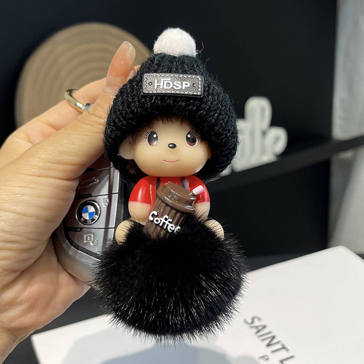 CUTE CARTOON MONCHHICHI CAR KEYCHAIN PENDANT_CWMM2502