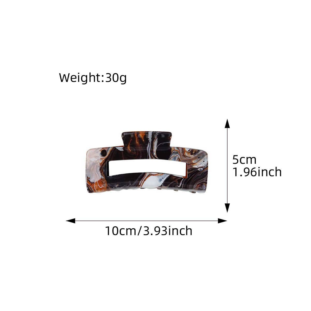 ACRYLIC INK HAIR CLAW LARGE HOLLOW SHARK CLIP_CWAHA0393