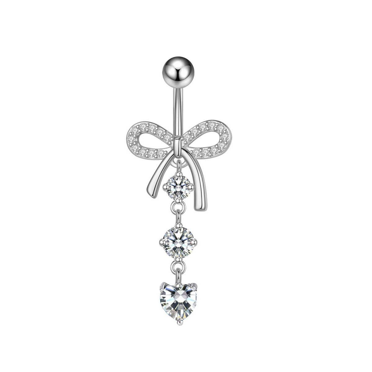 BOW KNOT CZ BELLY RING MINIMALIST BESTSELLER_CWMM9197