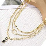 PENTACLE PENDANT LAYERED NECKLACE_CWAJE0445