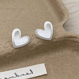Valentines Day Design Brushed Heart Earrings