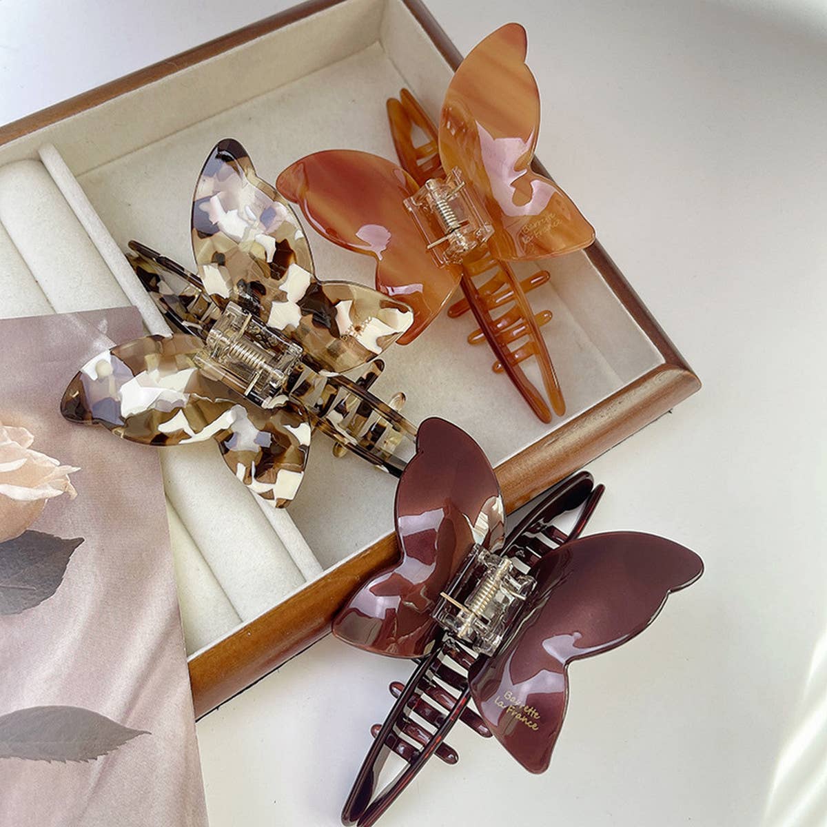 ALL MATCH BROWN BUTTERFLY WING HAIR CLIP_CWAHA1330
