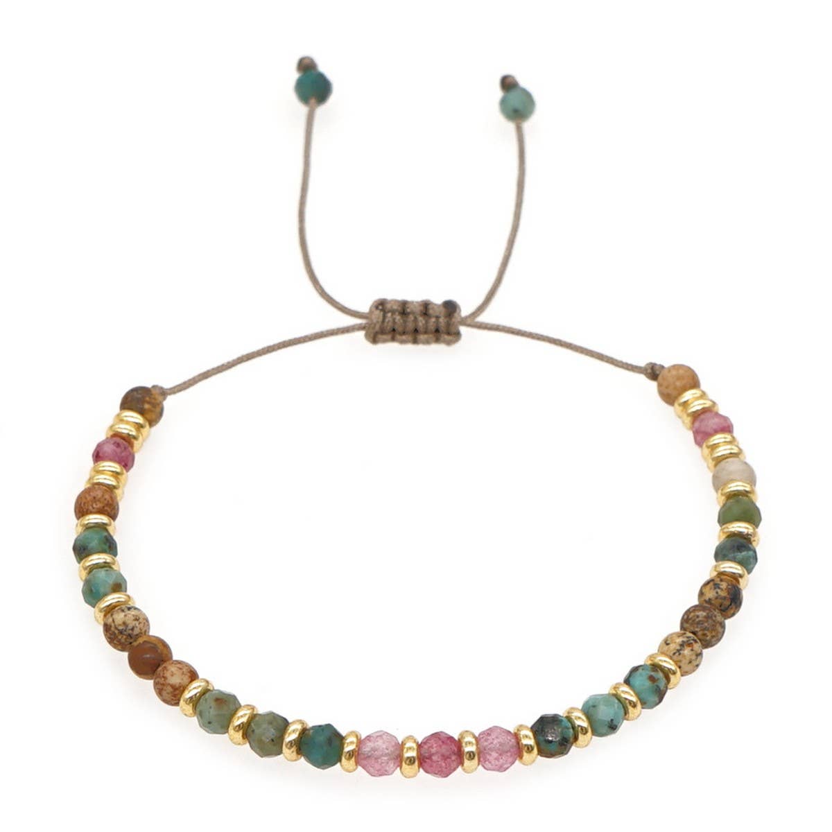 COLORFUL SEMI PRECIOUS STONEHANDMADE BEADEDBRACELET_CWAB4639