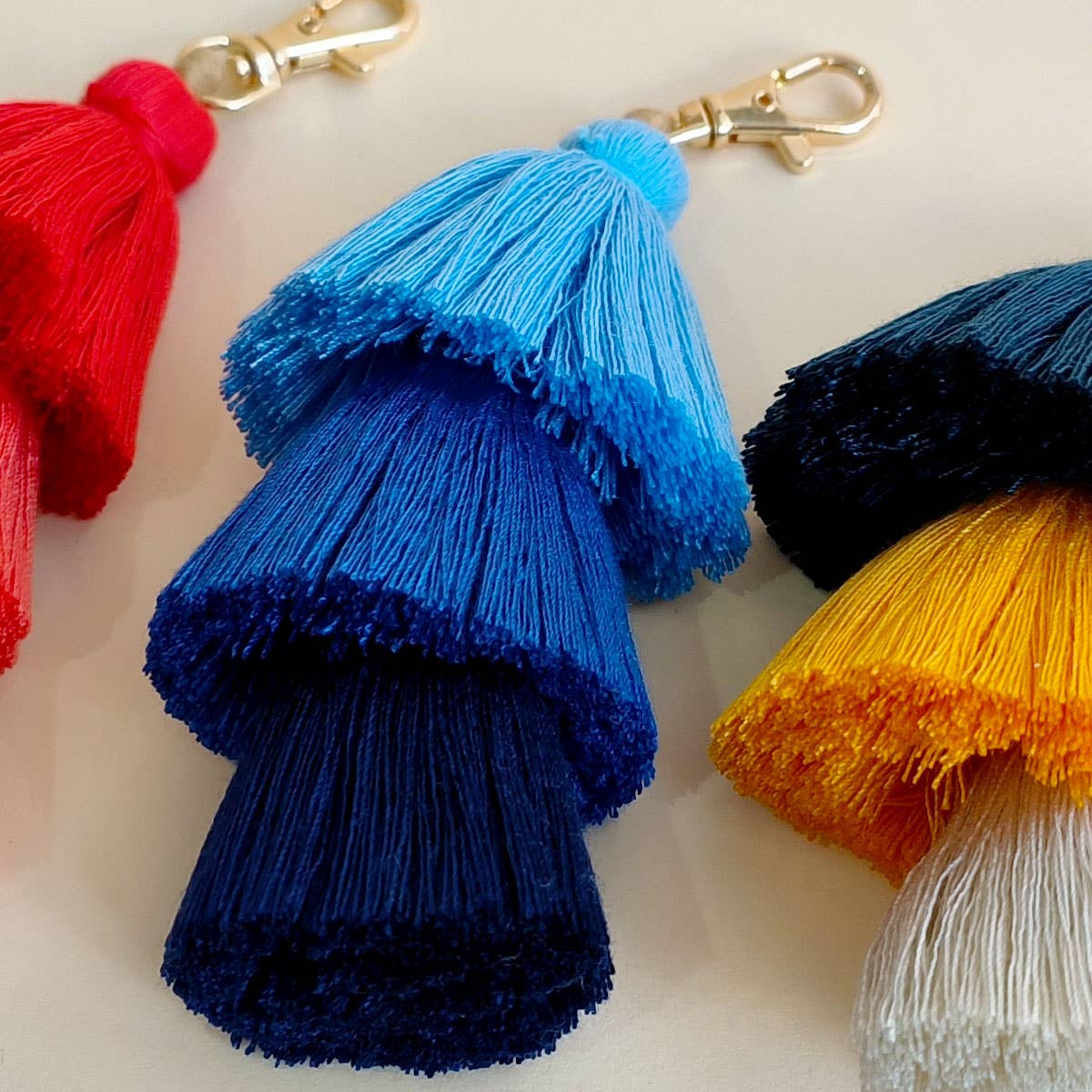 HANDMADE COTTON ROPE TASSEL KEYCHAIN_CWMM1558