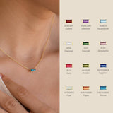 STAINLESS STEEL COLORED BIRTHSTONE NECKLACE_CWMM5535
