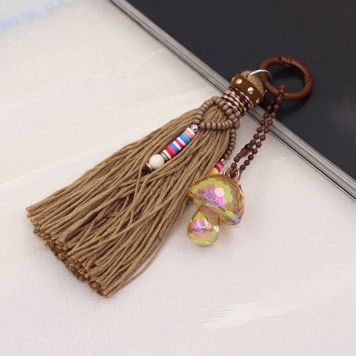 CUTE MUSHROOM TASSEL PENDANT KEYCHAIN_CWMM3557