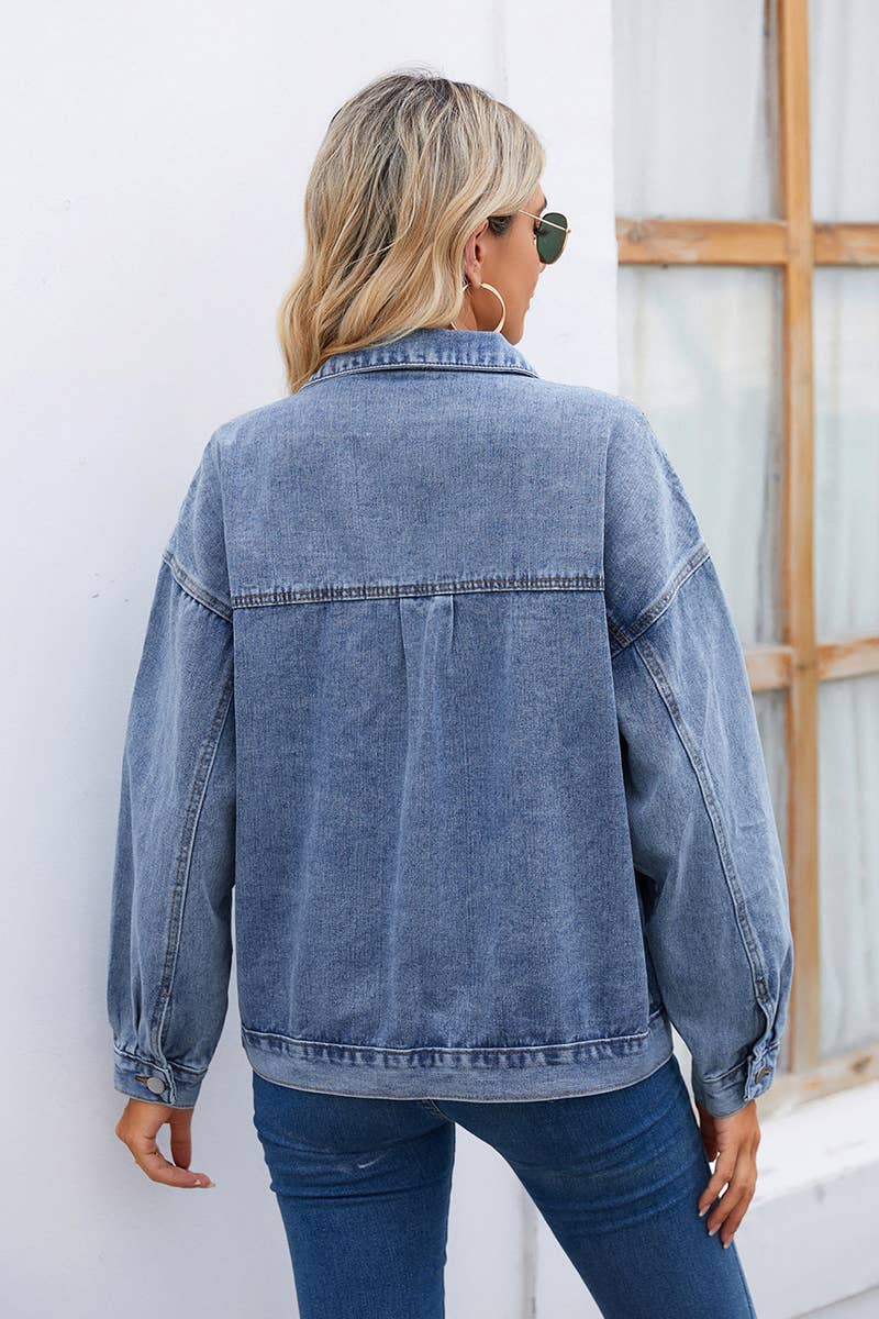 Women Wash Denim Jacket_Cwjj0083