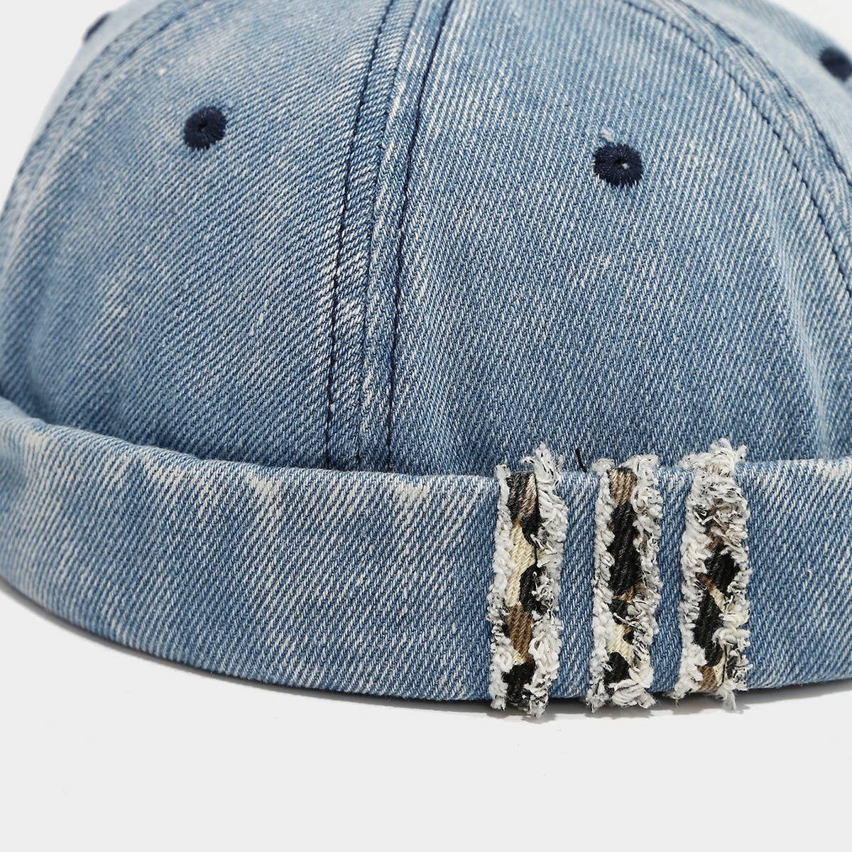 Washed Denim Brimless Sailor Cap Unisex_Cwah04670