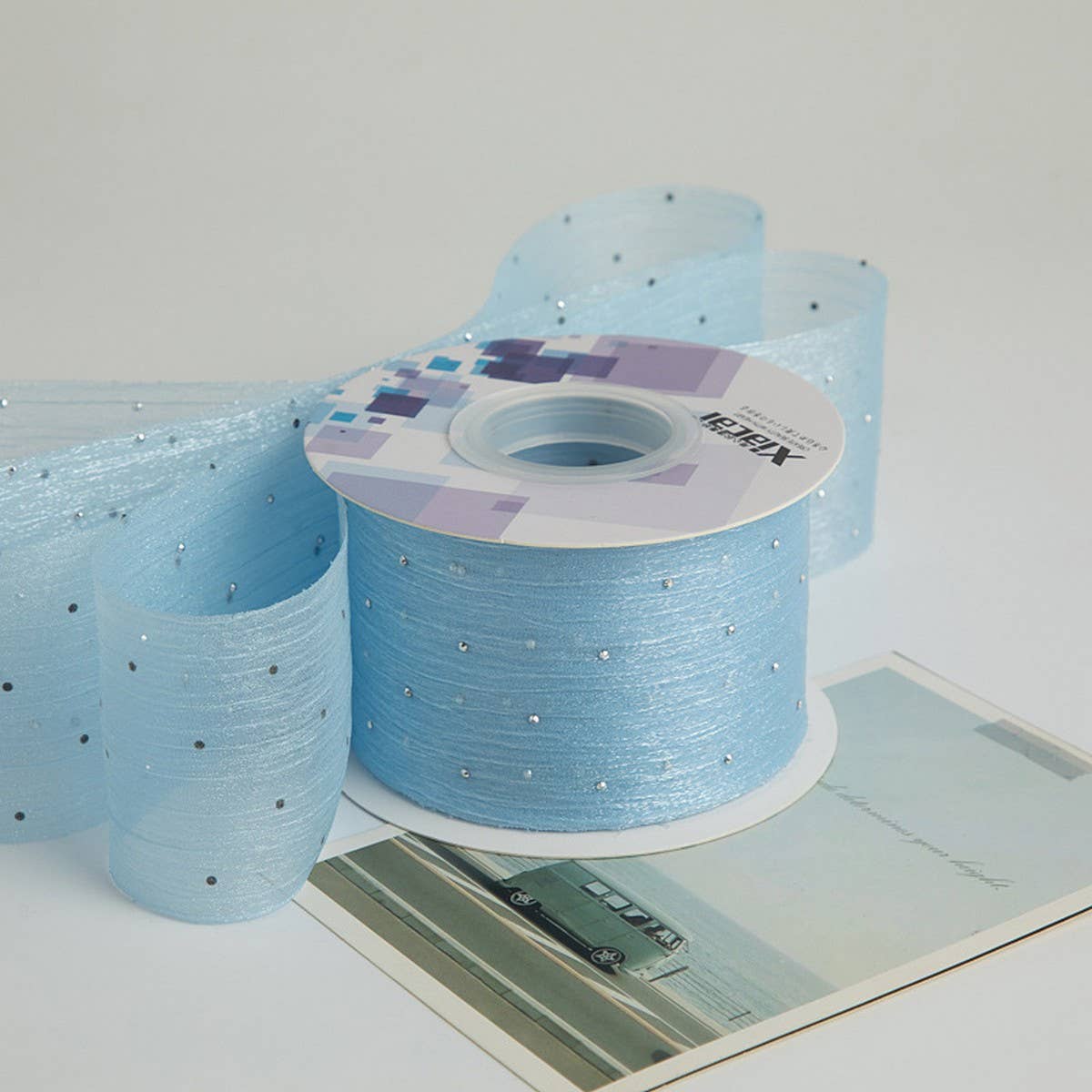 SILVER DOT HOT DIAMOND RIBBON BOW DIY RIBBON_CWMM5773