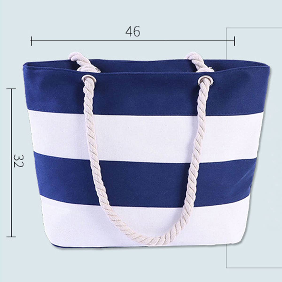 JINGPAI ROPE STRIPED PATCHWORK CANVAS BAG_CUAB0221