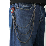 SIMPLE RETRO LEATHER THREE LAYER TROUSER CHAIN_CWMM4837