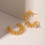 SIMPLE TWISTED SPRING C SHAPED EARRINGS_CWAHA0916