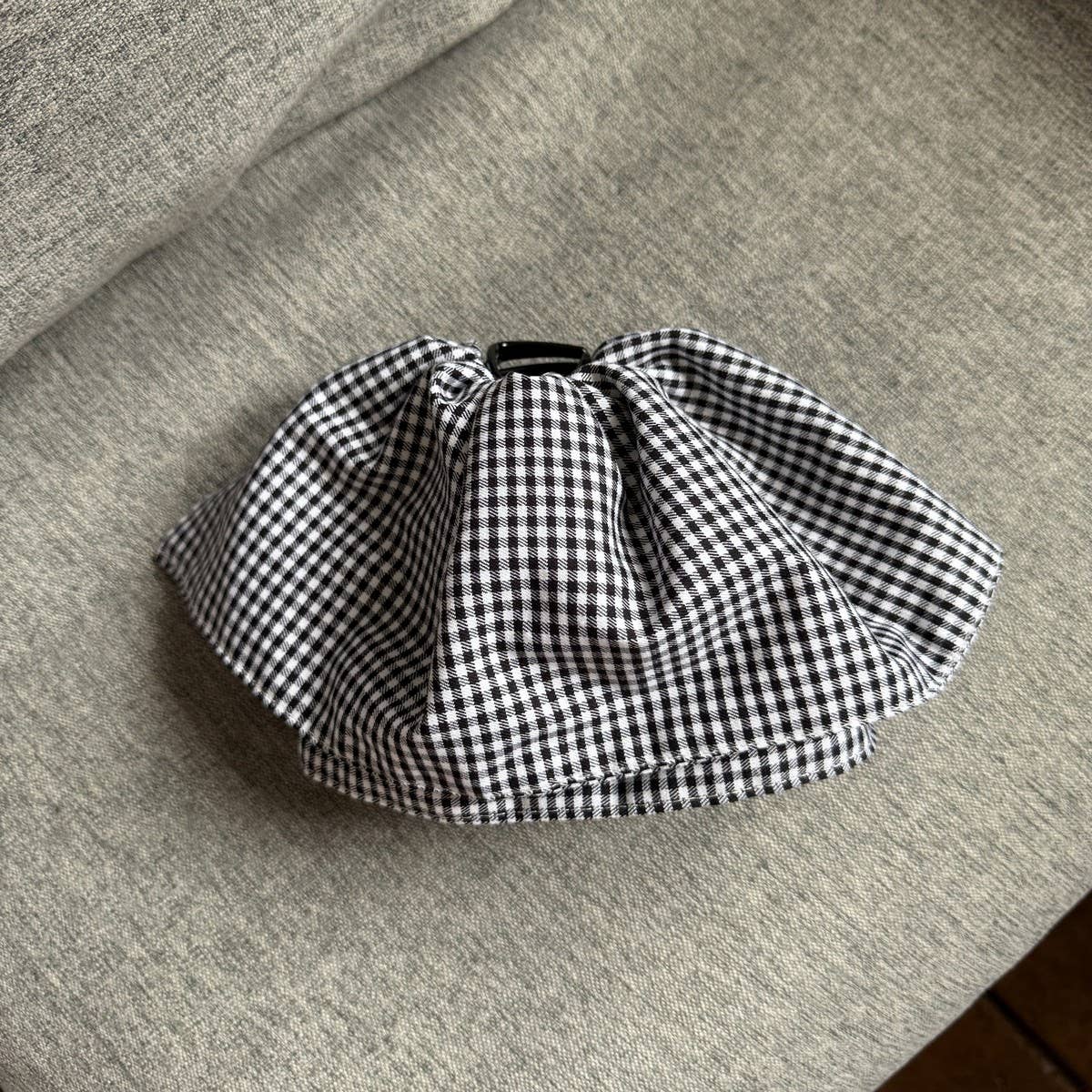 Houndstooth Bow Hair Claw Elegant Low Pony Clip_Cwaha08012