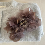 FRENCH OSTRICH FEATHER HAIR CLAW FLUFFY LARGE CLIP_CWAHA4017