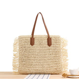 SUMMER BEACH TASSEL STRAW BAG_CWAB2034