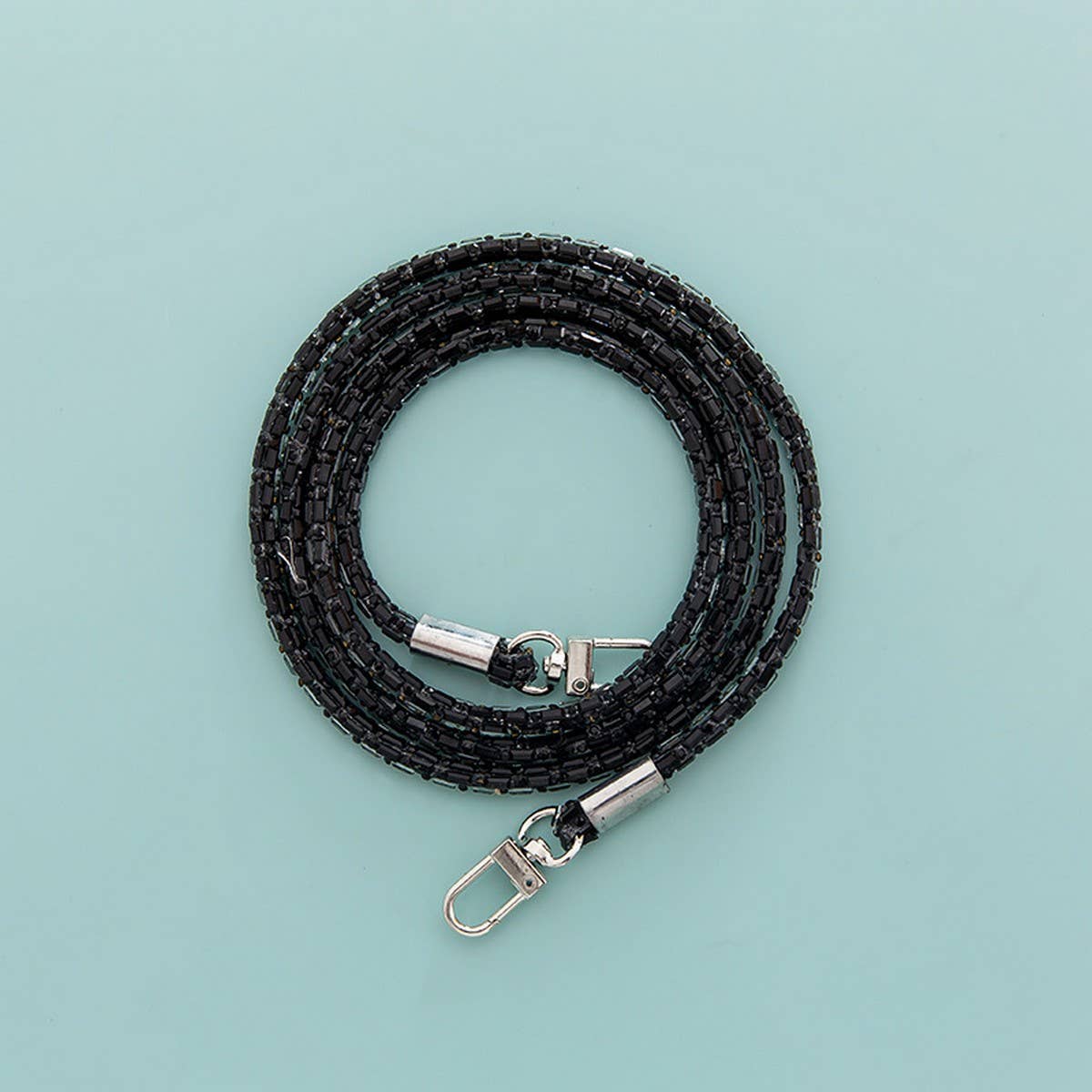 GLASS MIRROR RHINESTONE PHONE CHAIN BAGS STRAP_CWMM5105