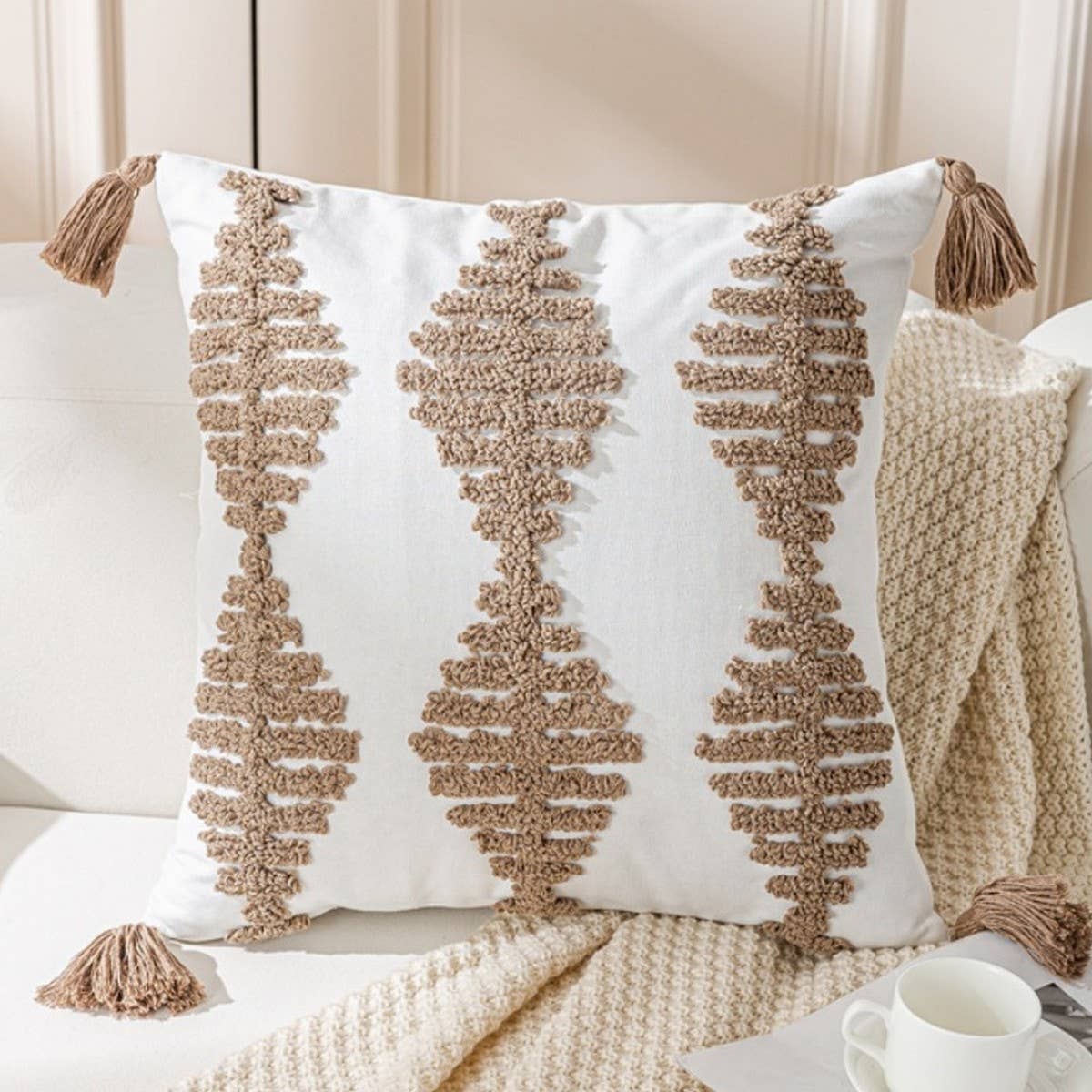 CREAM VINTAGE SOFA PILLOW COVER WAIST CUSHION_CWMM7716