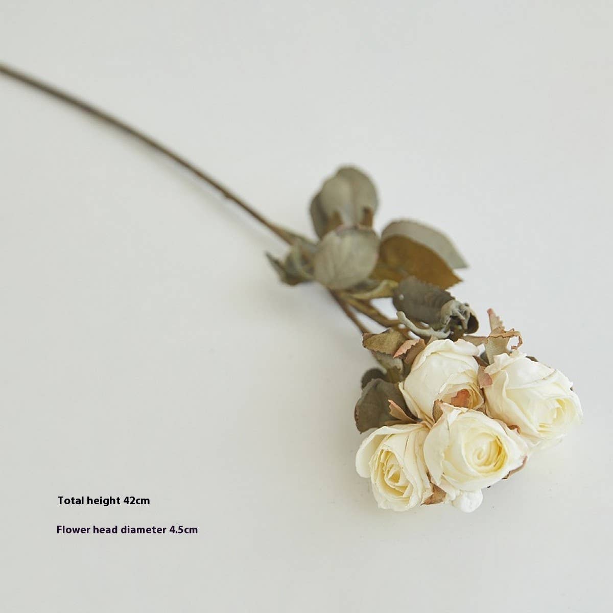 FAUX 5 HEAD WITHERED ROSE WITH BURNT EDGE LOOK_CWMM6589