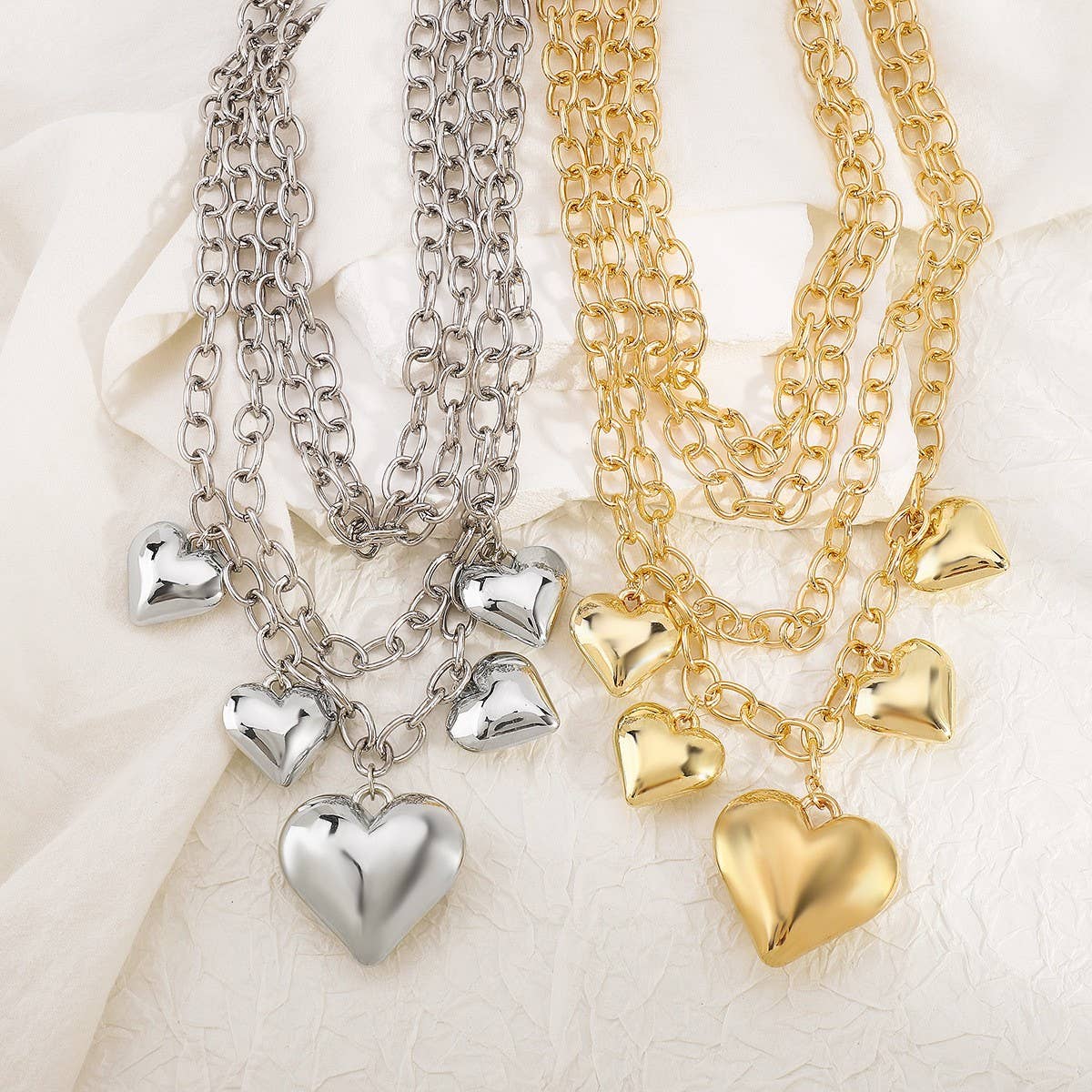 METAL STYLE PERSONALIZED HEART PENDANT NECKLACE_CWMM3136