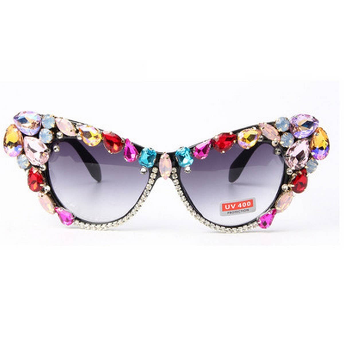 COLORFUL RHINESTONE CAT EYE SUNGLASSES_CWASG0790