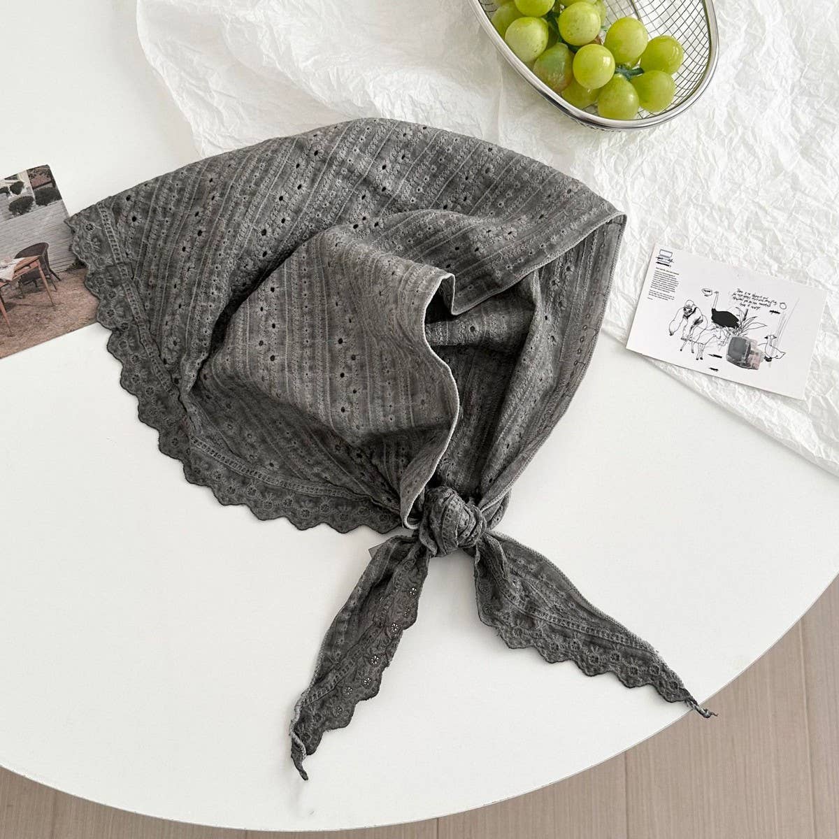 Plain Scarf Neck Tie Small Shawl_Cwasc02991