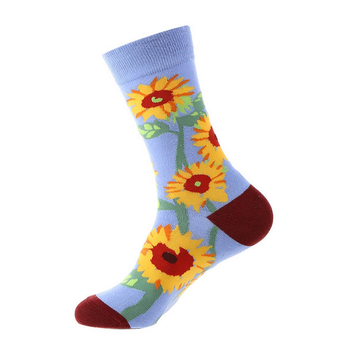 AUTUMN AND WINTER FLORAL MID CALF SOCKS_CWMS1005