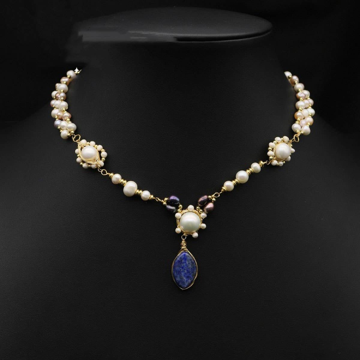 NEW DESIGN NATURAL FRESHWATER PEARL NECKLACE_CWAJE3834