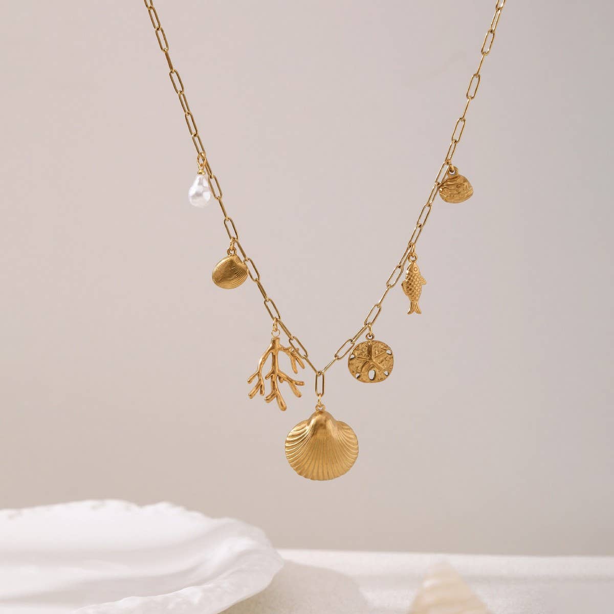 STAINLESS STEEL SUMMER BEACH STYLE NECKLACE_CWMM5715