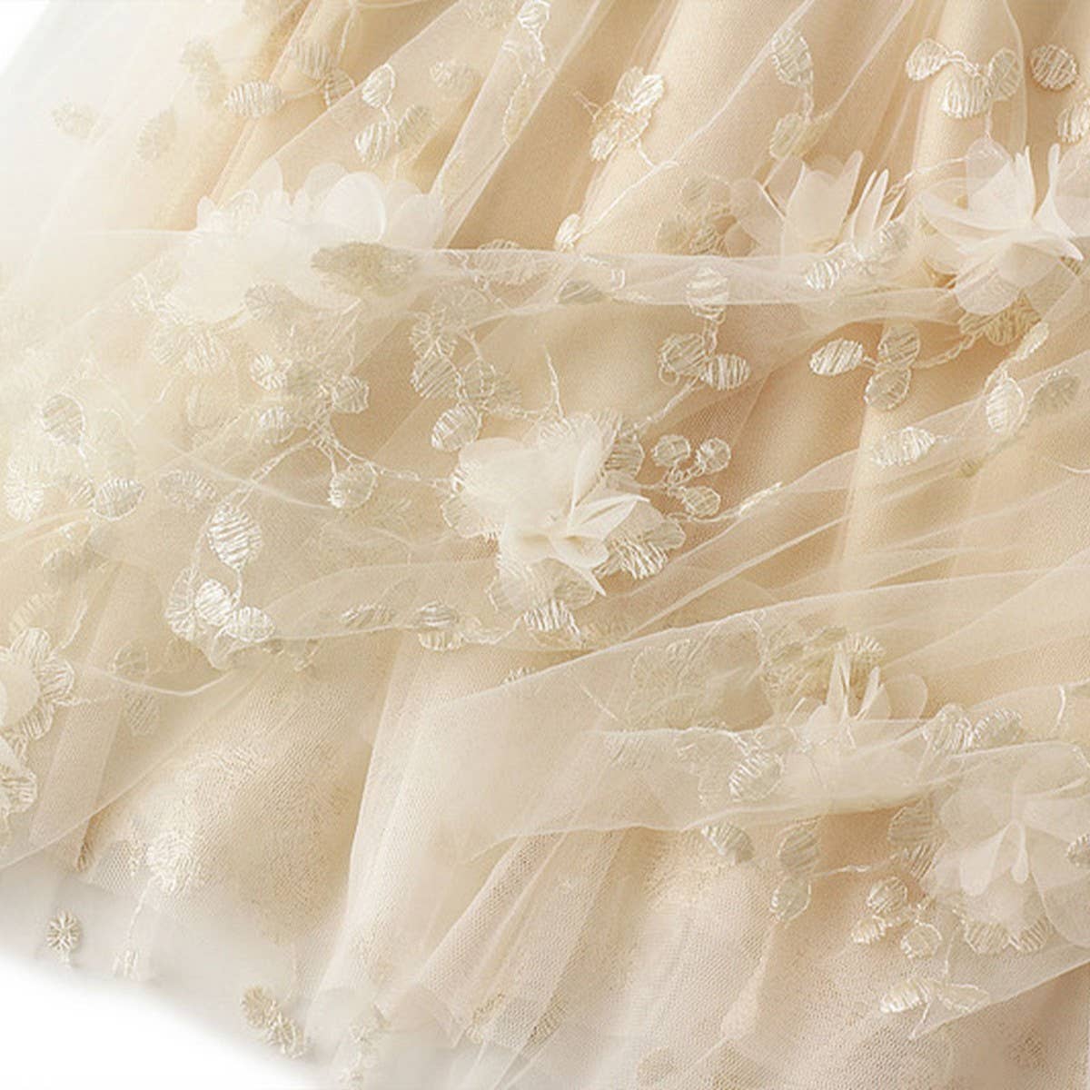 EMBROIDERED TULLE A LINE MAXI SKIRT PLUS SIZE_CWBMS0370