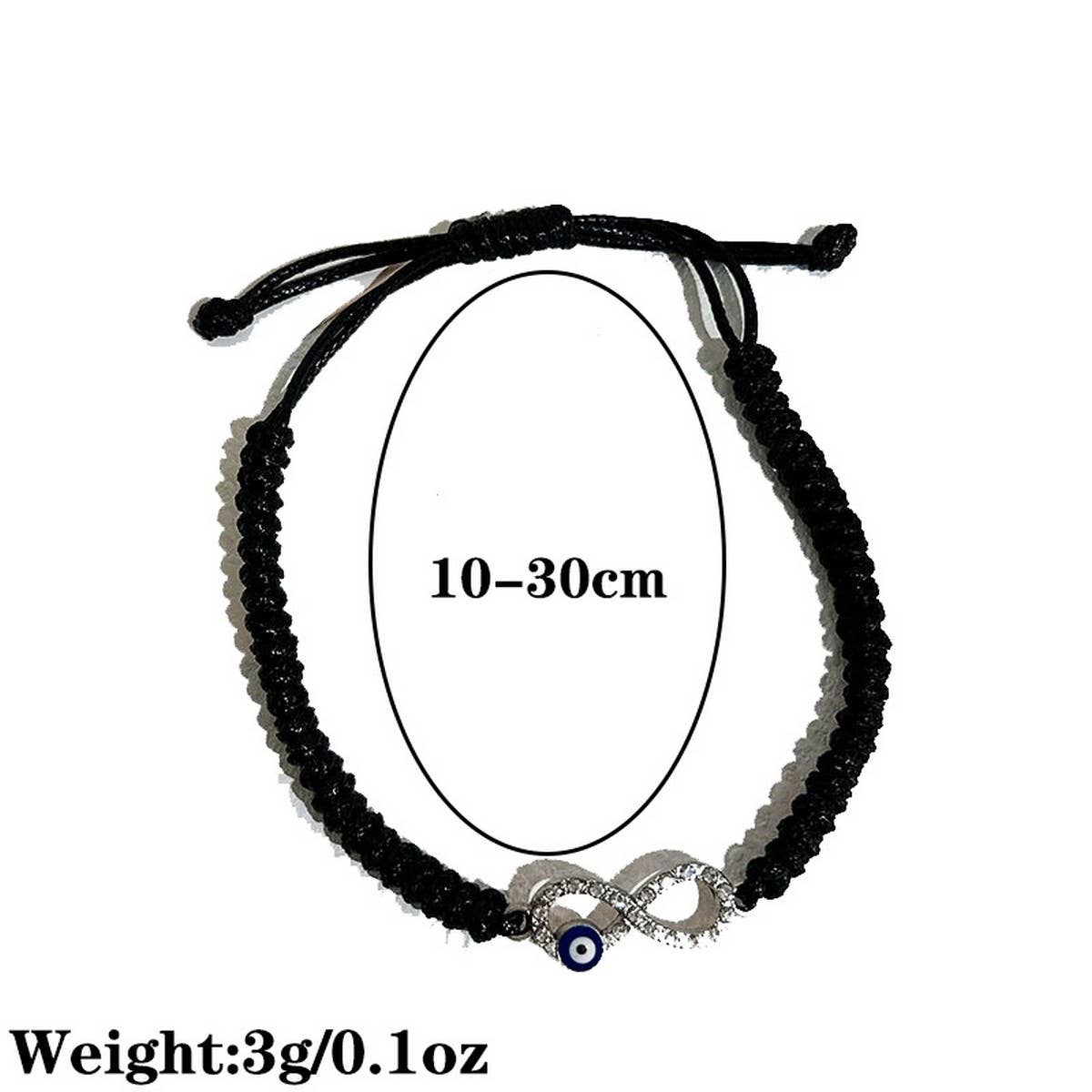 EVIL EYE INFINITY ANKLET HANDMADE BEACH CORD_CWMM6343
