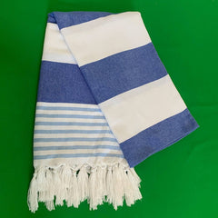 STRIPED COTTON TASSEL TURKISH BEACH TOWEL_CWMM7663