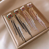 CRYSTAL TASSEL FASHION LIGHT LUXURY EARRINGS_CWAJE2362
