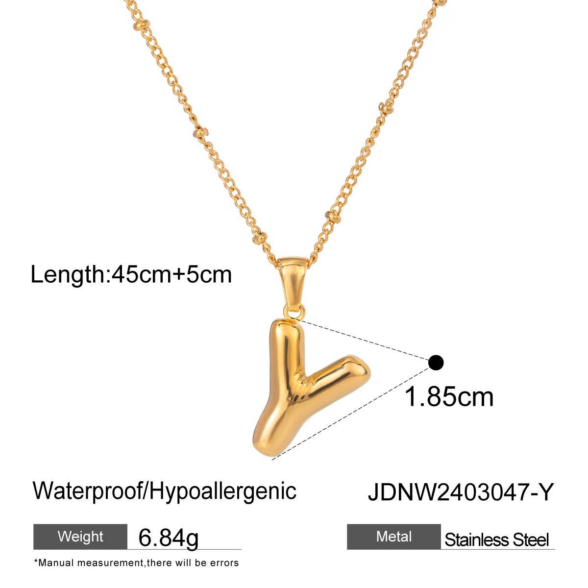 NICHE ALL MATCH TEMPERAMENT GLOSSY LETTER NECKLACE_CWAJE1893