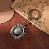 Vintage Style Western Cowboy Hat Pendant Keychain_Cwmm0576