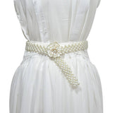 Wide Belt With Floral Rhinestones And Pearls_Cwabe0500