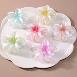 PEARLESCENT FLOWER HAIR CLAW GRADIENT CHIC CLIP_CWAHA1044