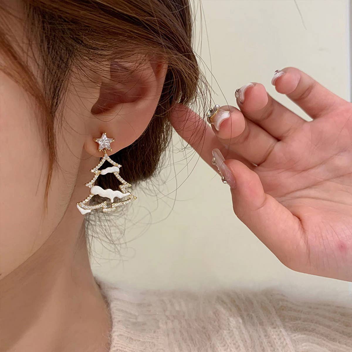 2024 NEW CHRISTMAS TREE DIAMOND EARRINGS_CWAJE2386