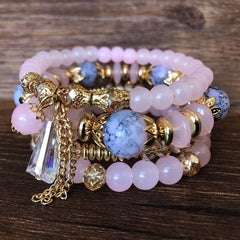Cwaje2504_Bohemian Multi-Layer Beaded Crystal Bracelet